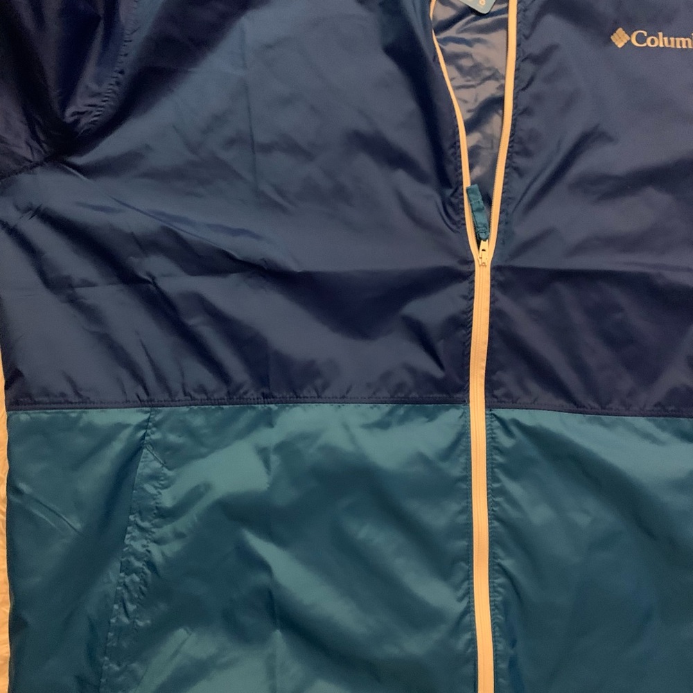 Men’s Columbia Blue Hooded Jacket Windbreaker - Picture 3 of 7